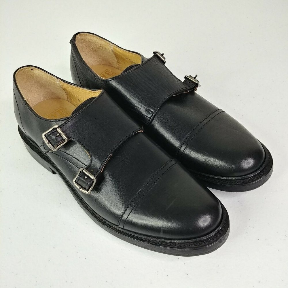 Frye James Monk Strap Black Shoe Size Men's Size 6.5